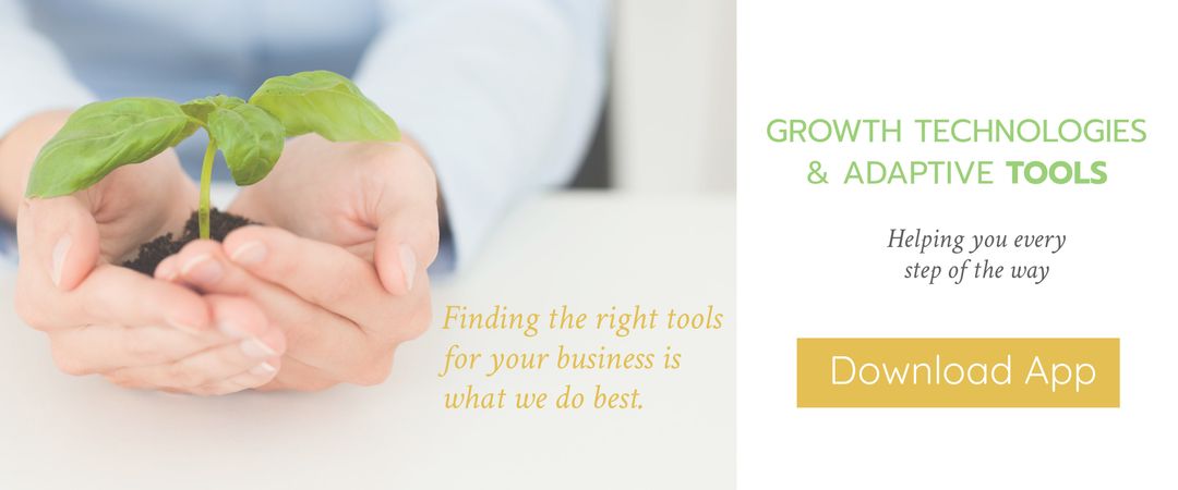 Eco-Friendly Business Tools App Advertisement with Nurtured Plant