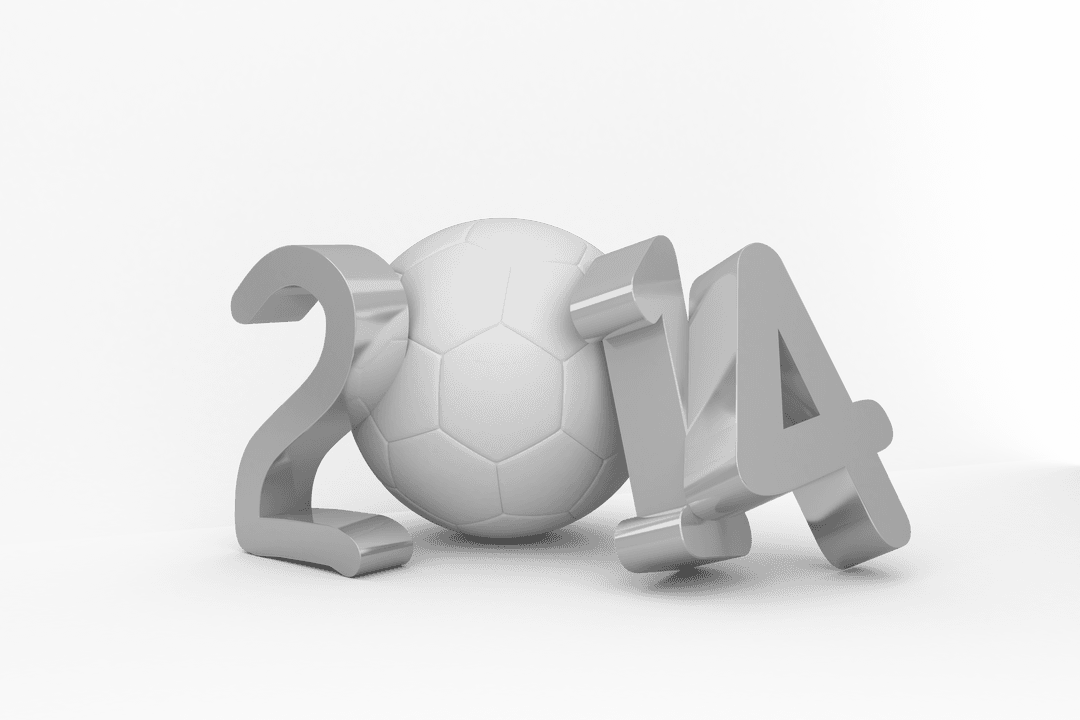 2014 Football Year Concept on Transparent Background