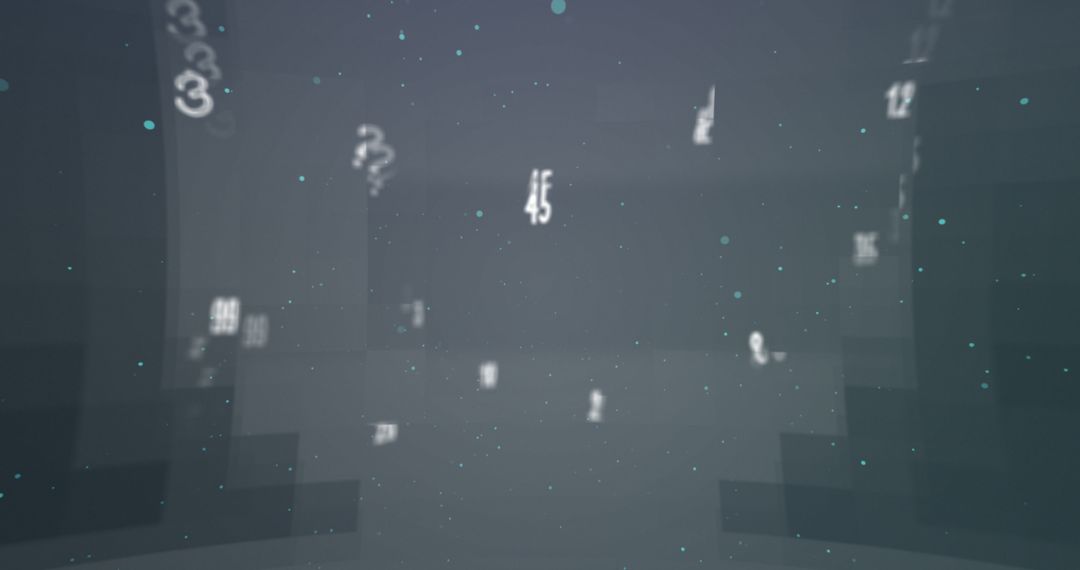 Floating Numbers and Letters on Dynamic Grey Background