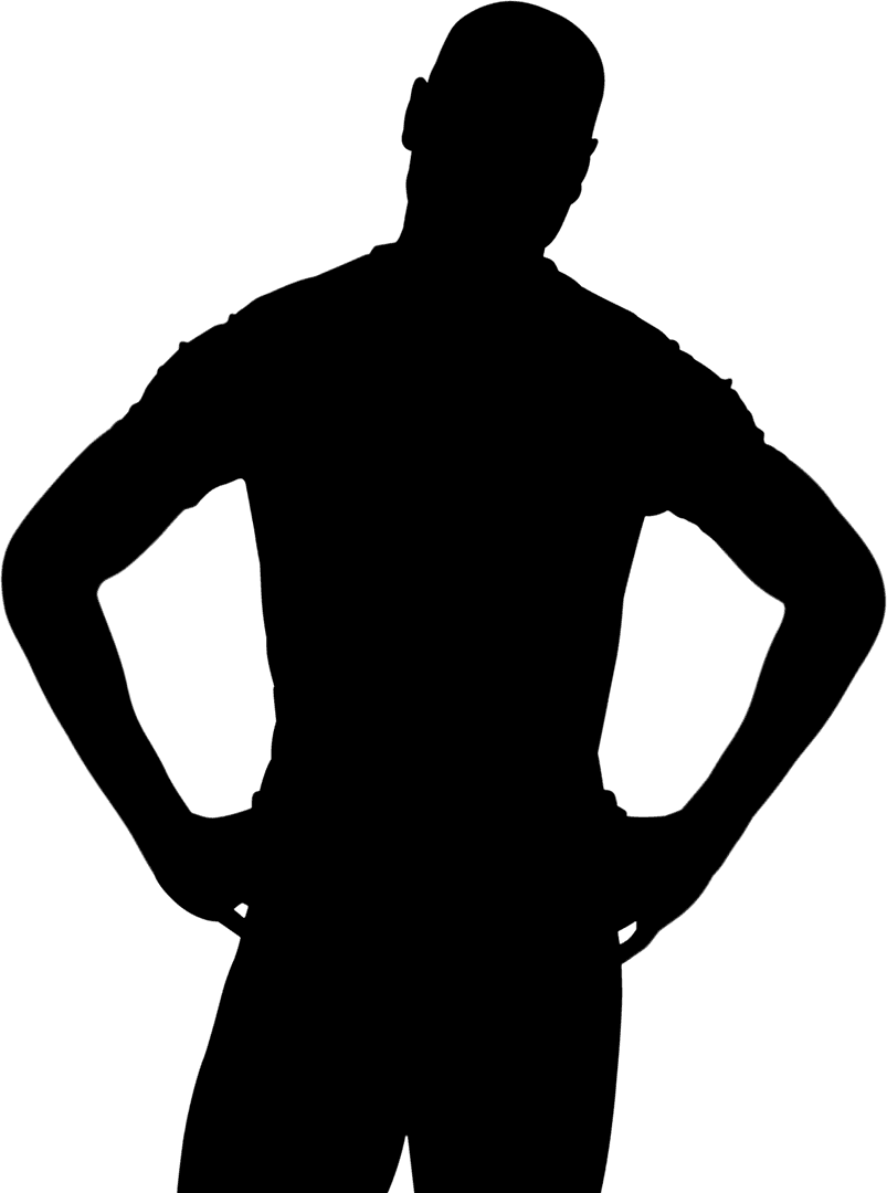 Transparent Sportsman Silhouette on Transparent Background