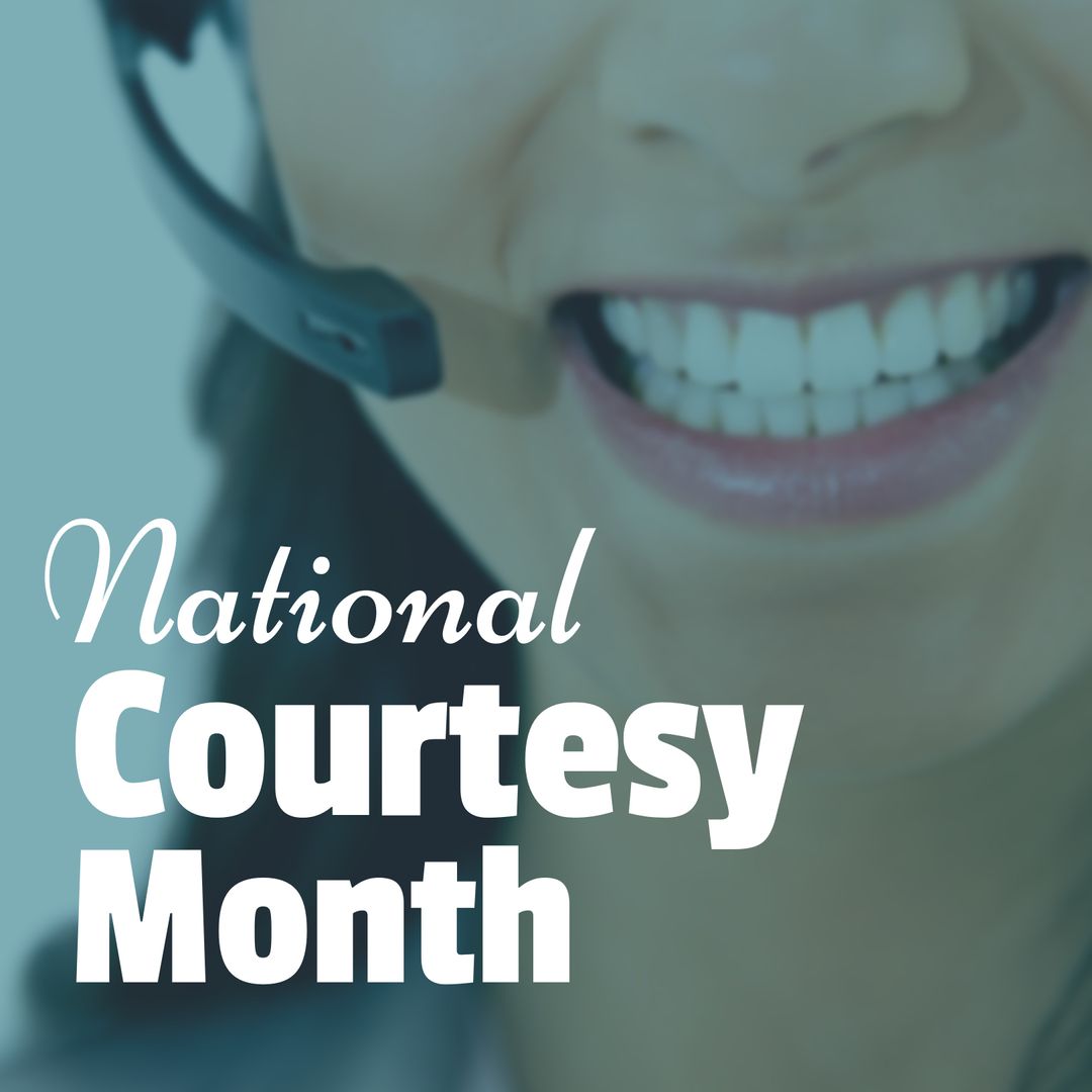 National Courtesy Month Highlight with Cheerful Support Representative - Download Free Stock Templates Pikwizard.com