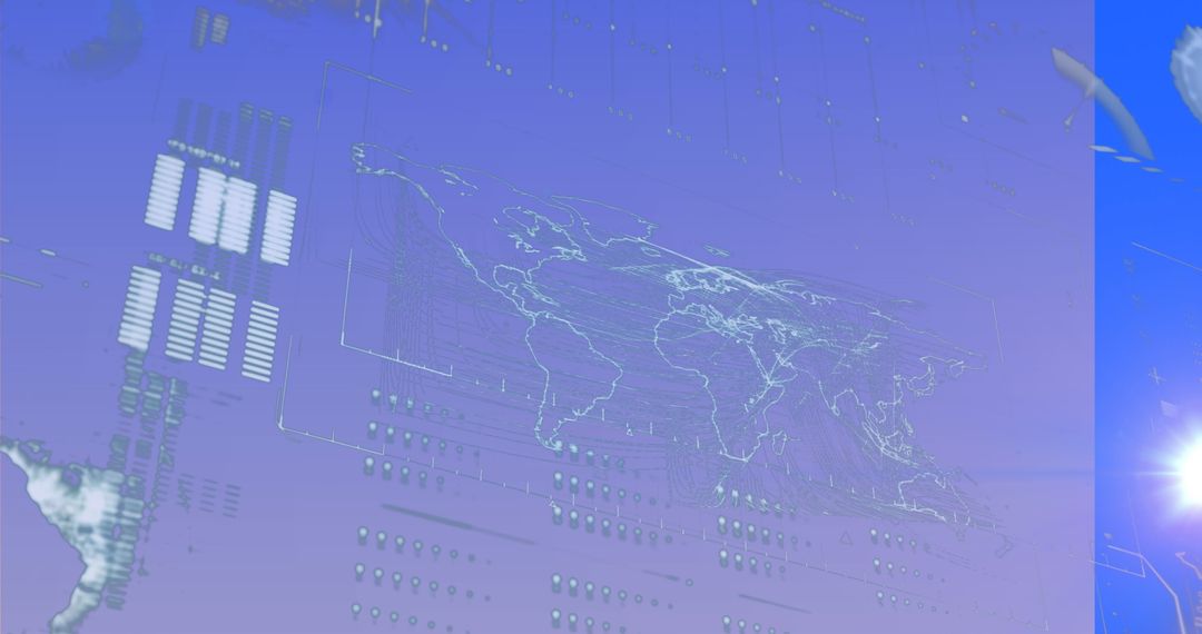 Futuristic Global Data Interface with Digital Elements