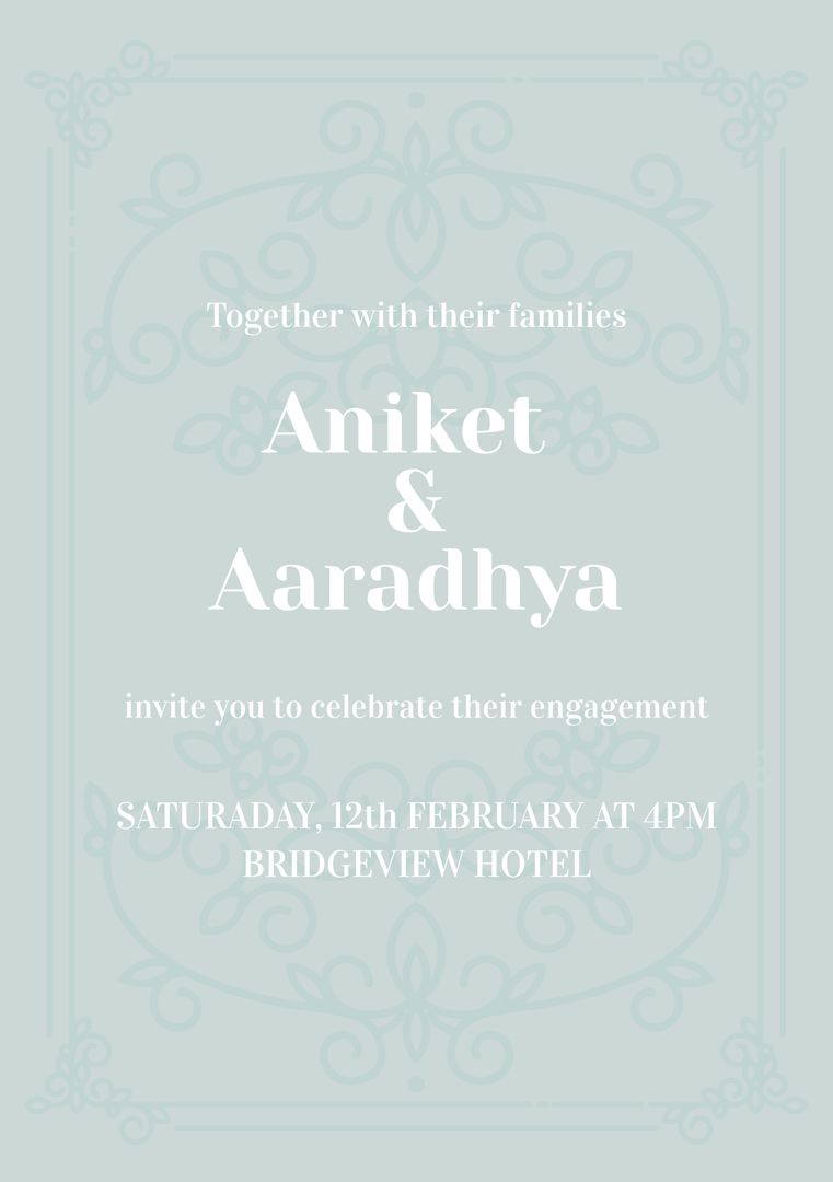 Elegant Wedding Engagement Invitation With Soft Hues And Swirls - Download Free Stock Templates Pikwizard.com