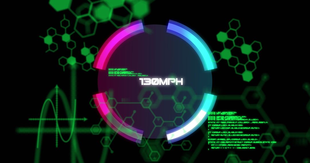 Futuristic Digital Speedometer with Scientific Graphics