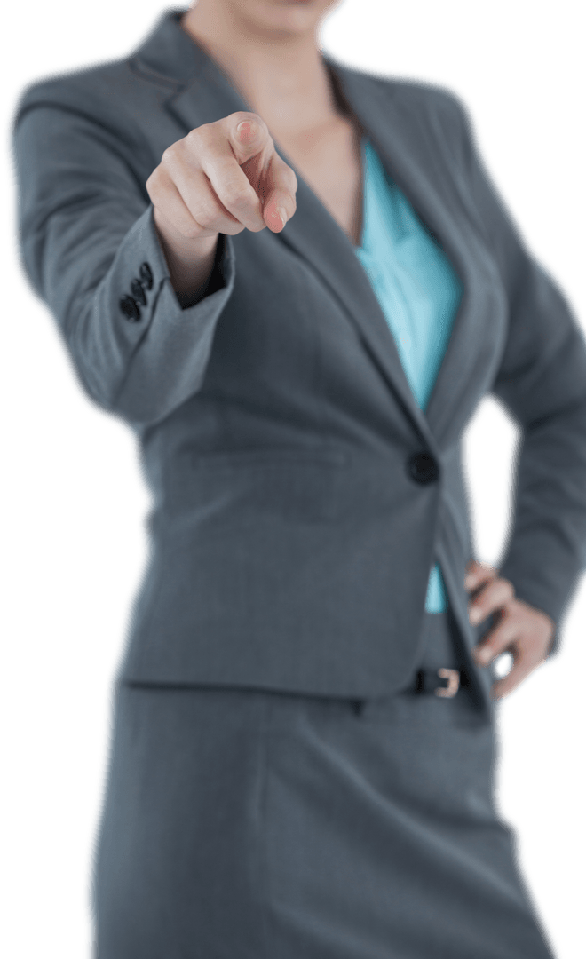 Businesswoman Pointing in Transparent Background