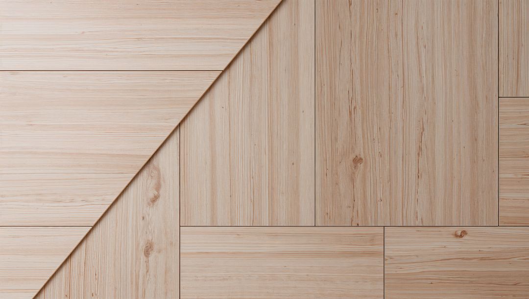 Diagonal Light Wood Planks Creating Geometric Flooring Pattern with Natural Grain Knots