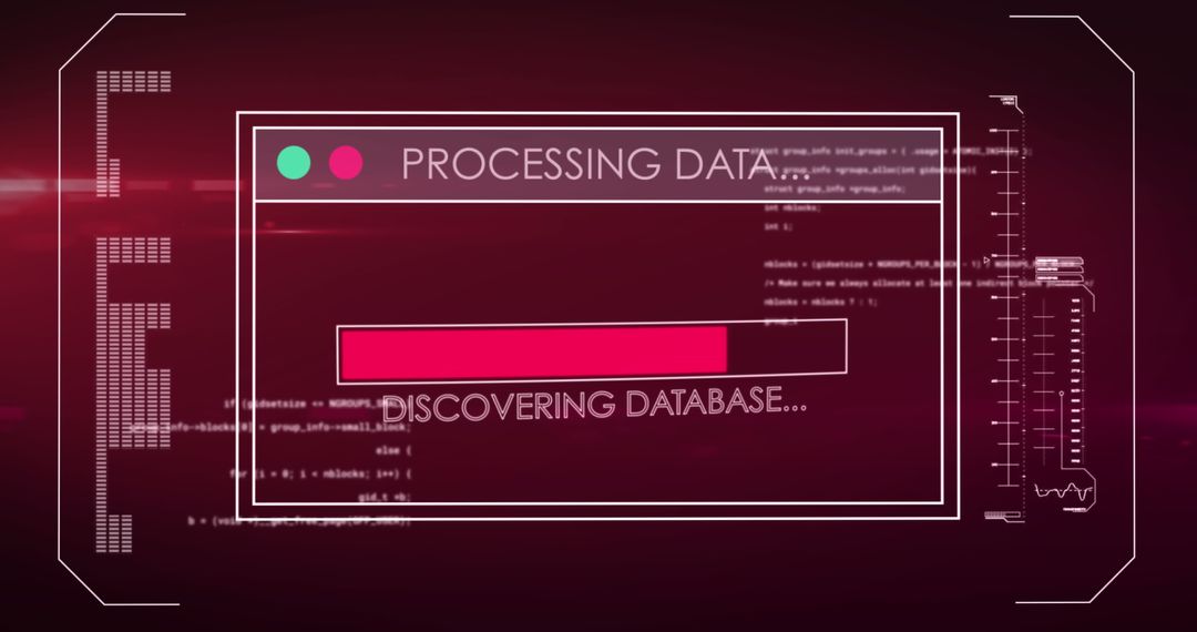 Digital Data Processing with Futuristic Interface Display