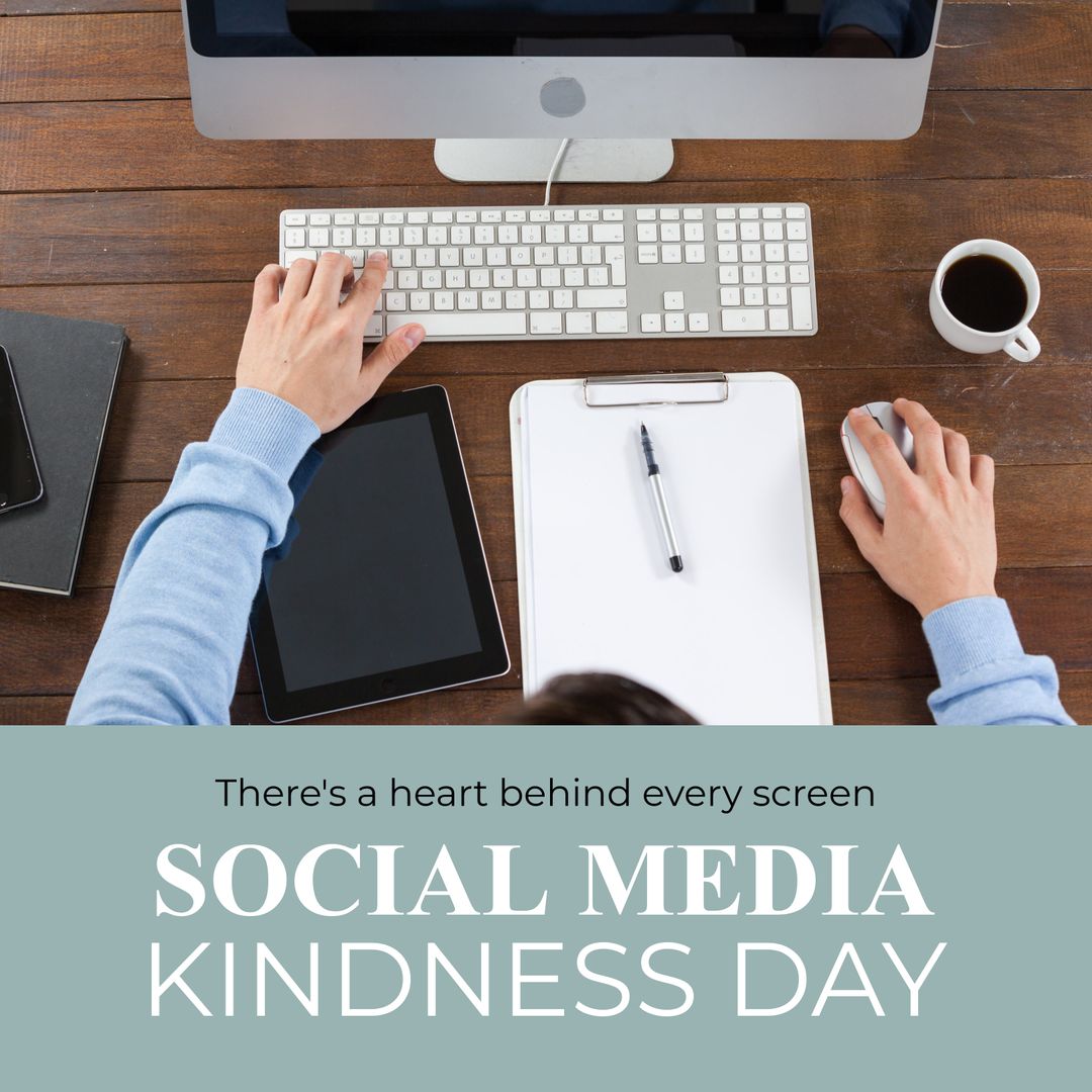 Woman Engaged in Social Media Kindness Day Online Activity