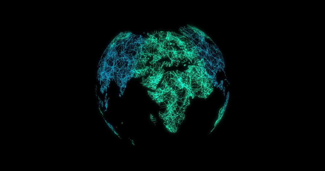 Digital Globe with Green Network Connections