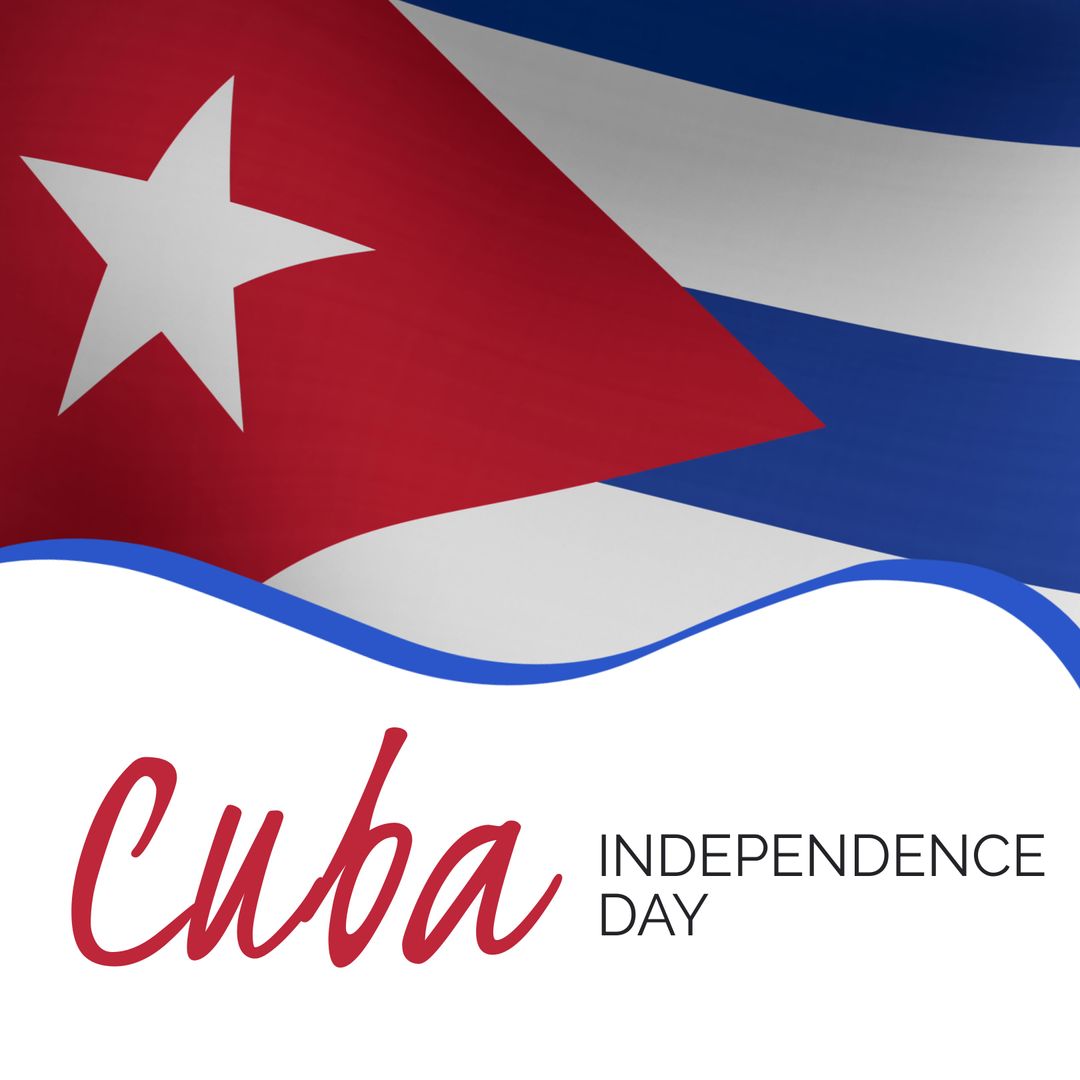 Cuba Independence Day Flag with Text Overlay