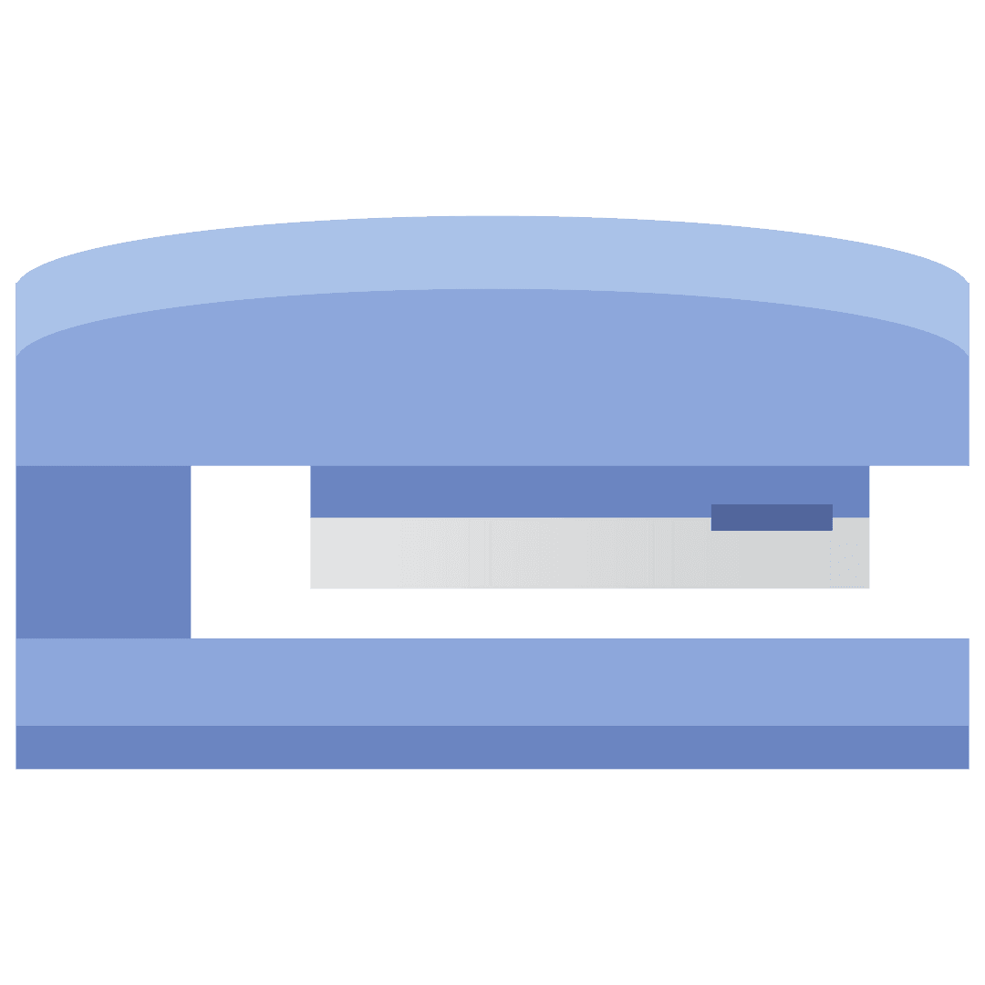 Blue Transparent Stapler Illustration on Transparent Background