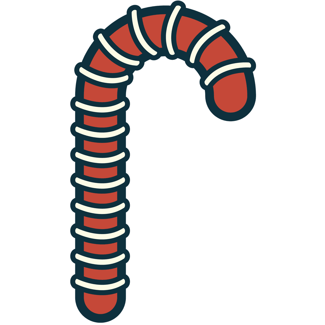 Red and White Candy Cane Illustration Transparent Background