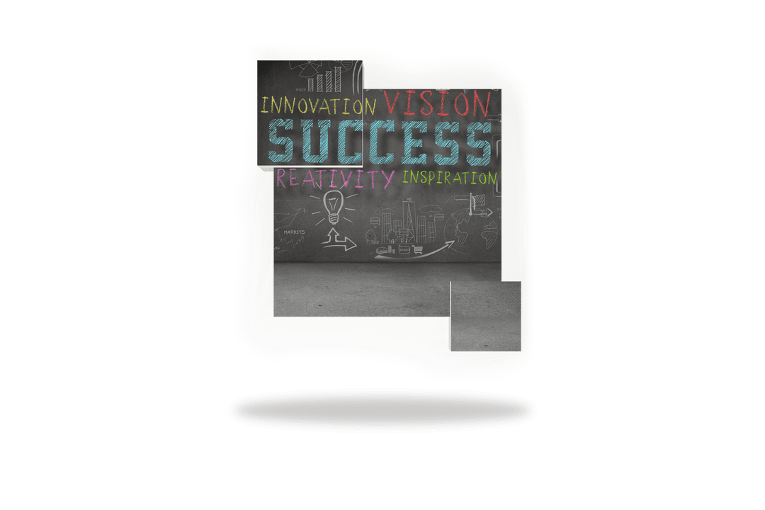 Transparent screen with success plan concepts in chalk