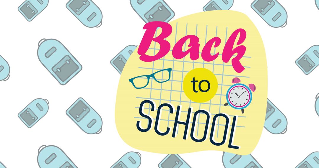 Back to School Colorful Design with Iconic Graphics
