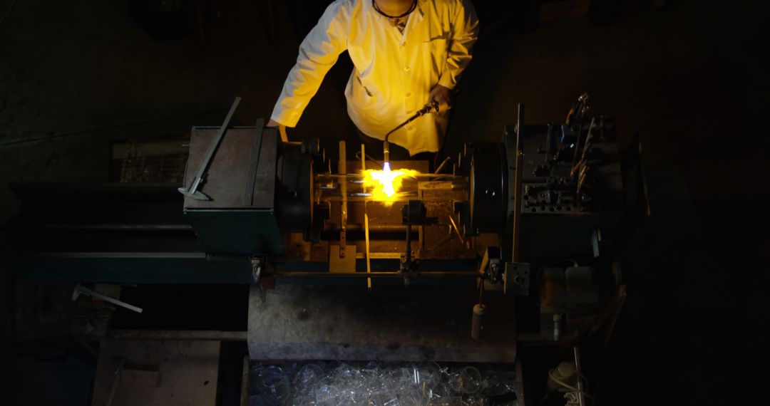 Precision Machining Worker Using Lathe in a Workshop - Free Images, Stock Photos and Pictures on Pikwizard.com