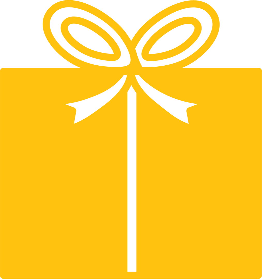 Transparent Yellow Gift Box with Ribbon