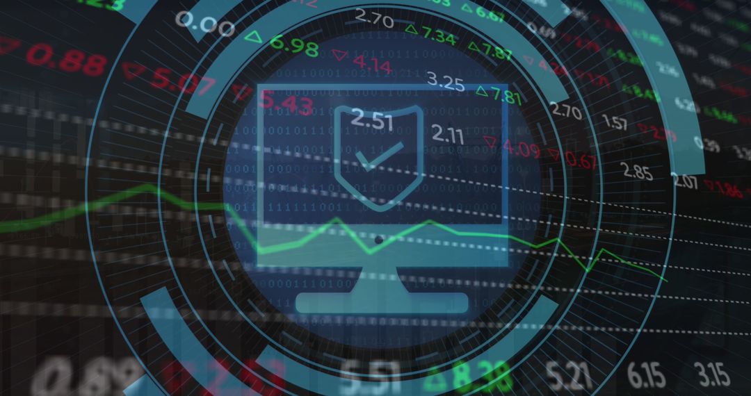 Digital Security in Volatile Stock Market Concept Art