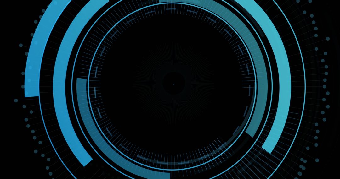Futuristic Digital Shield Interface Circle on Black Background
