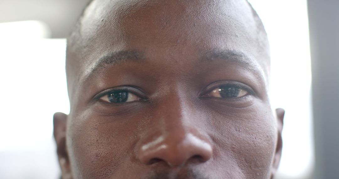Close-Up Portrait of Contemplative Person with Calm Expression