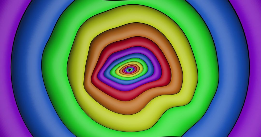 Vibrant Multicolor Concentric Circles Abstract Art