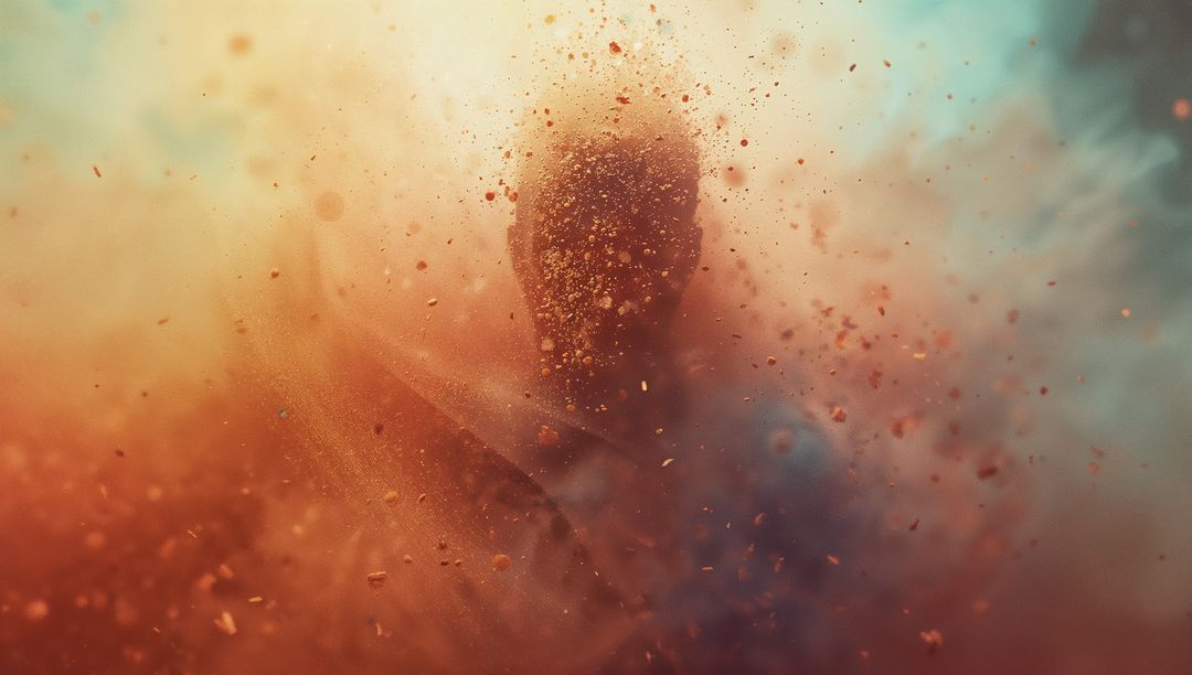 Ethereal Silhouette in Swirling Abstract Haze