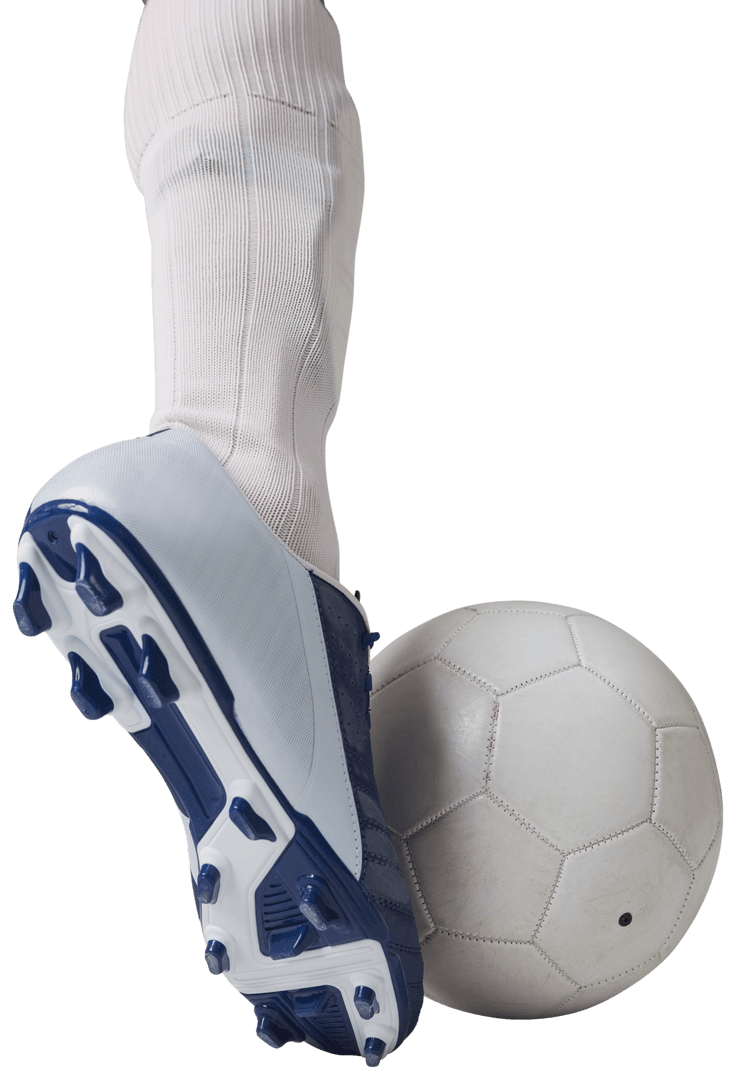 Close Up Soccer Kick with Transparent Background for Versatile Use