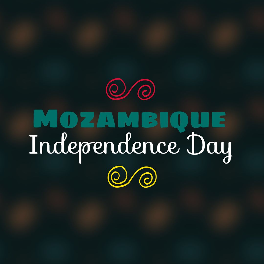 Mozambique Independence Day Celebration Poster with Decorative Elements