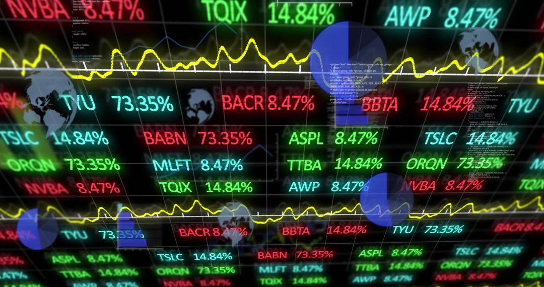 Dynamic Stock Market Data Display with Tickers and Analytics