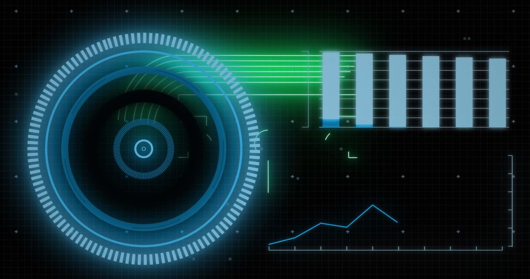 Digital Interface with Futuristic Data Processing Elements