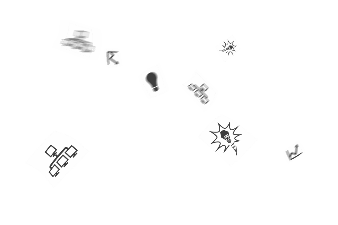 Transparent Illustration of Papers with Network Symbols