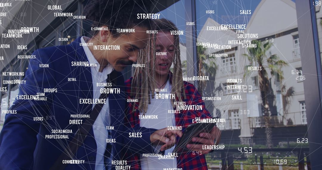 Professionals Analyzing Digital Network and Data