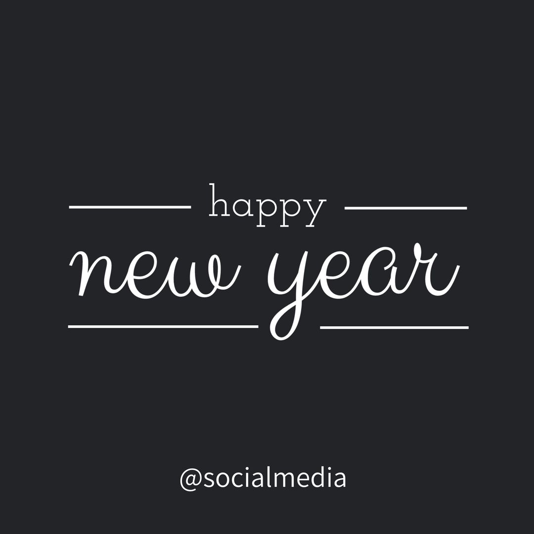 Minimalist Happy New Year Greeting with Elegant Typography