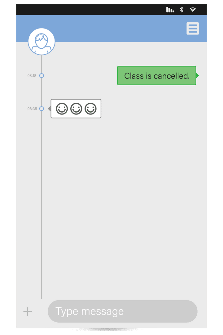 Transparent Smartphone Messaging Screen Illustration
