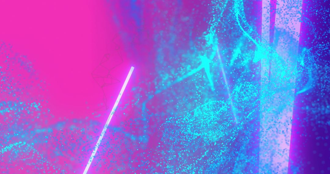 Abstract Neon Glowing Light Waves on Vivid Background