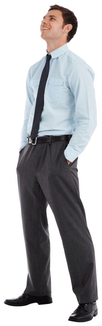 Smiling Businessman in Formal Attire on Transparent Background