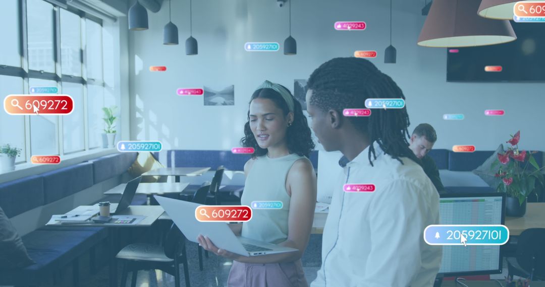 Dynamic Digital Collaboration in Modern Office Setting