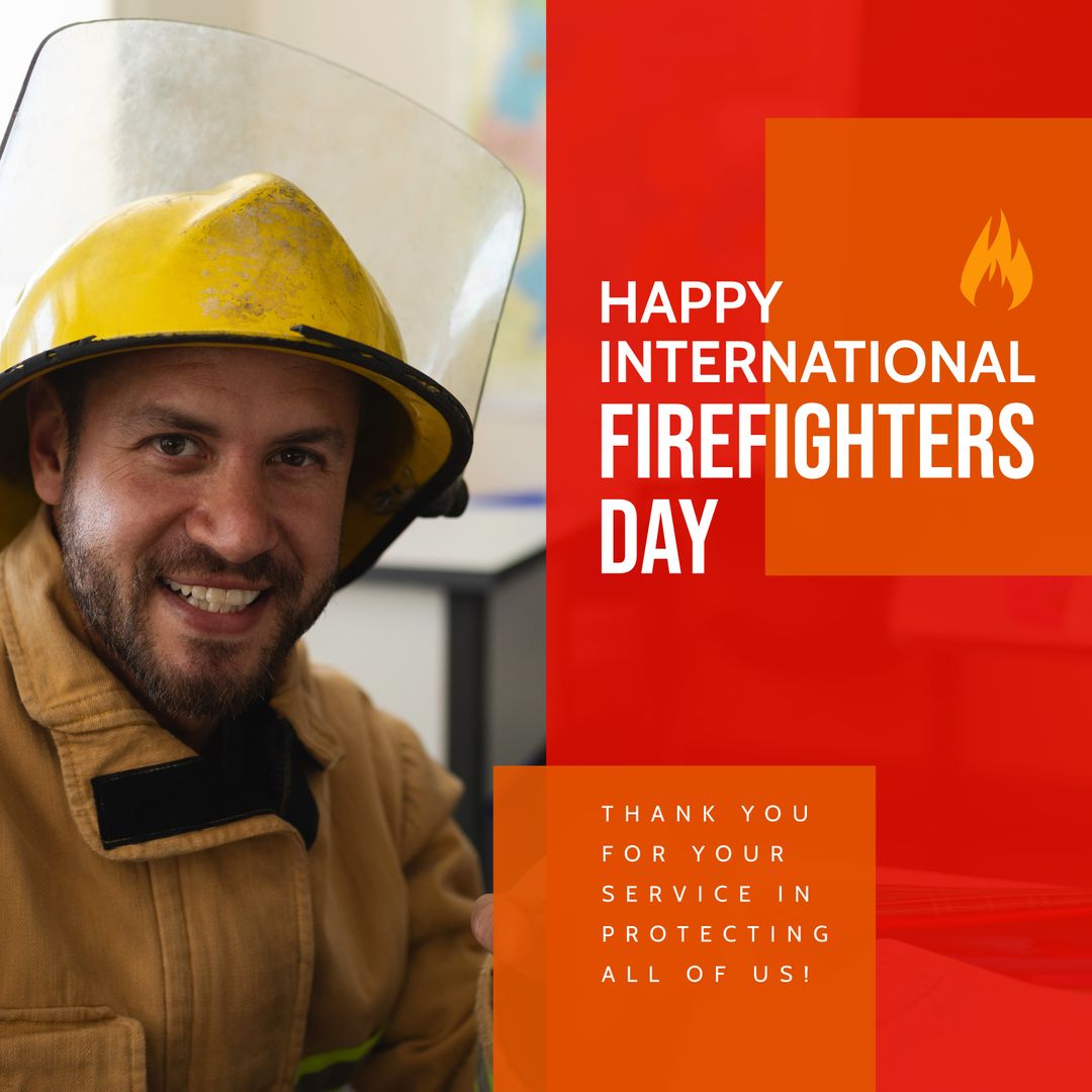 Celebrating International Firefighters Day with Smiling Firefighter