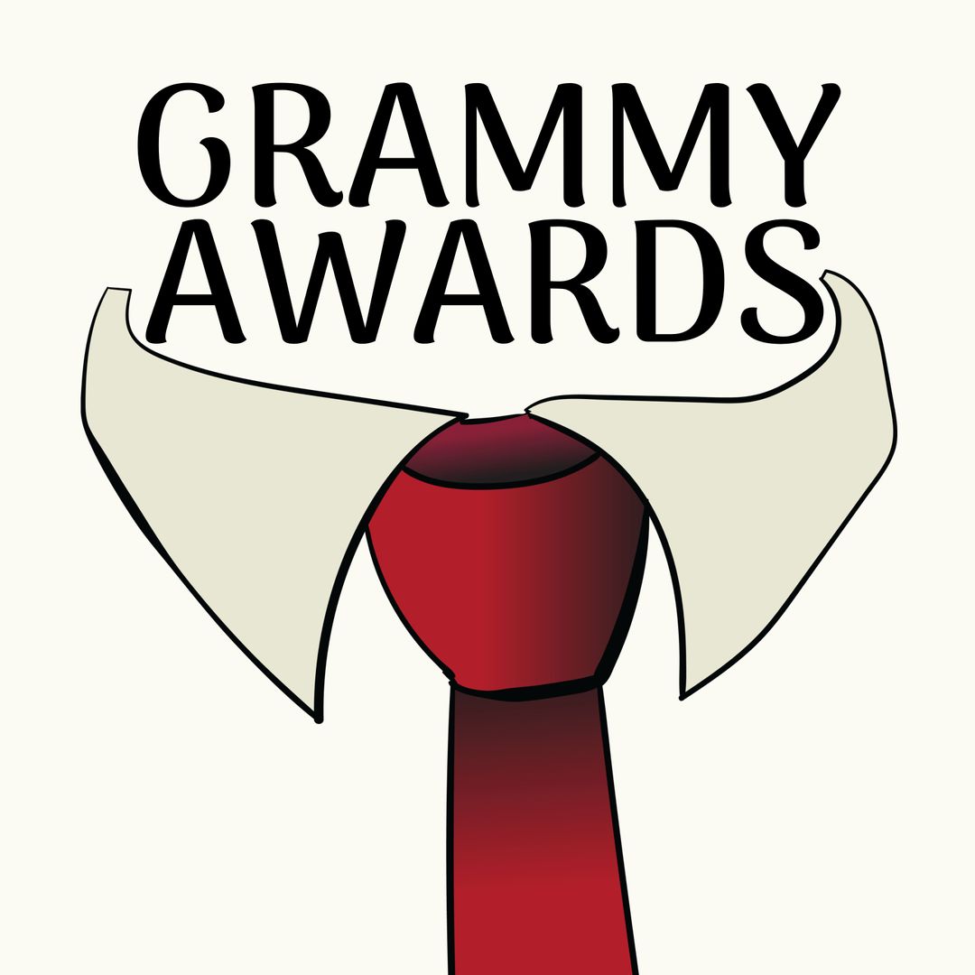 Creative Grammy Awards Illustration with Necktie and Bow Tie Symbol