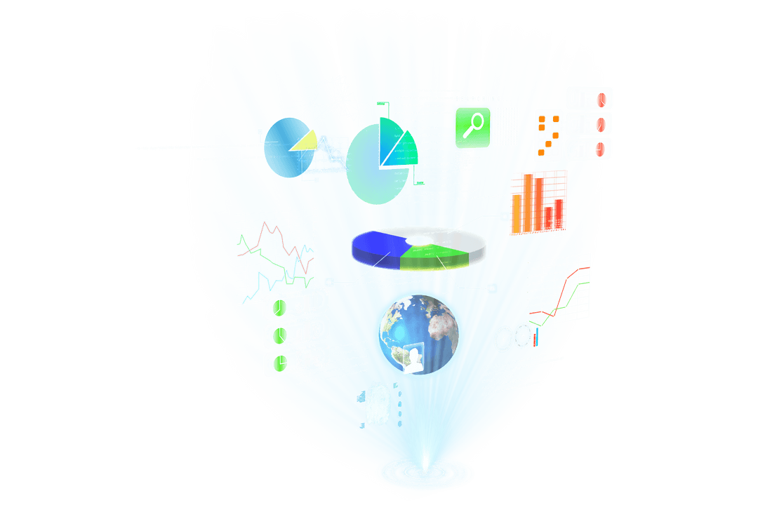 Innovative Digital Interface Projection on Transparent Background