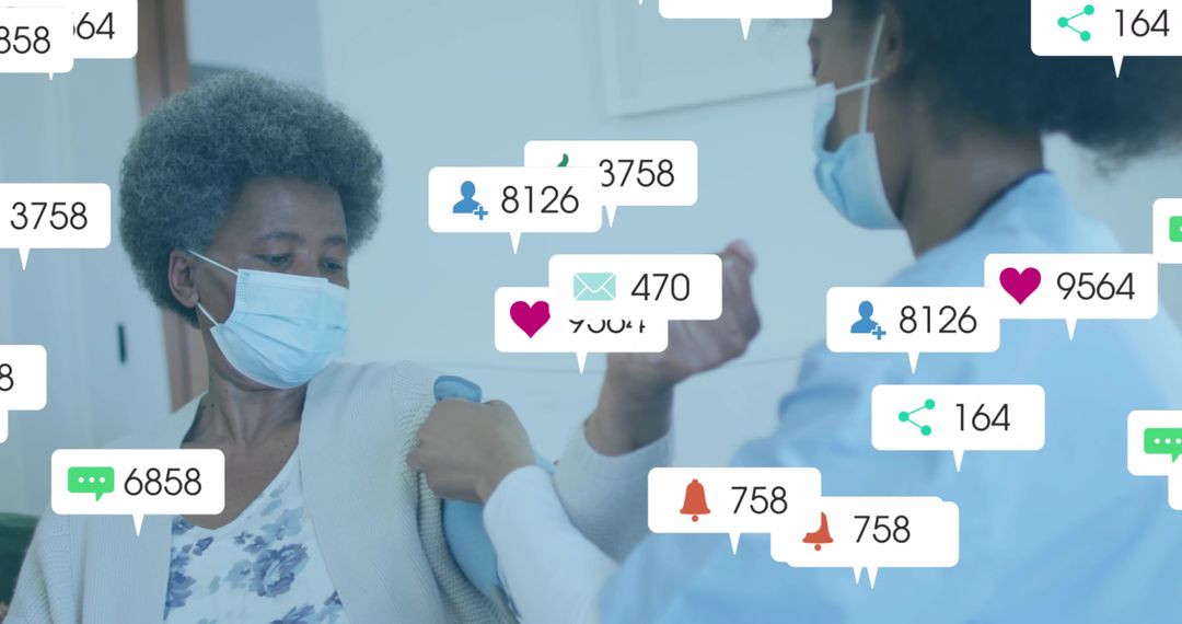 Nurse Giving Vaccine to Senior Patient Ensuring Health Safety Protocols