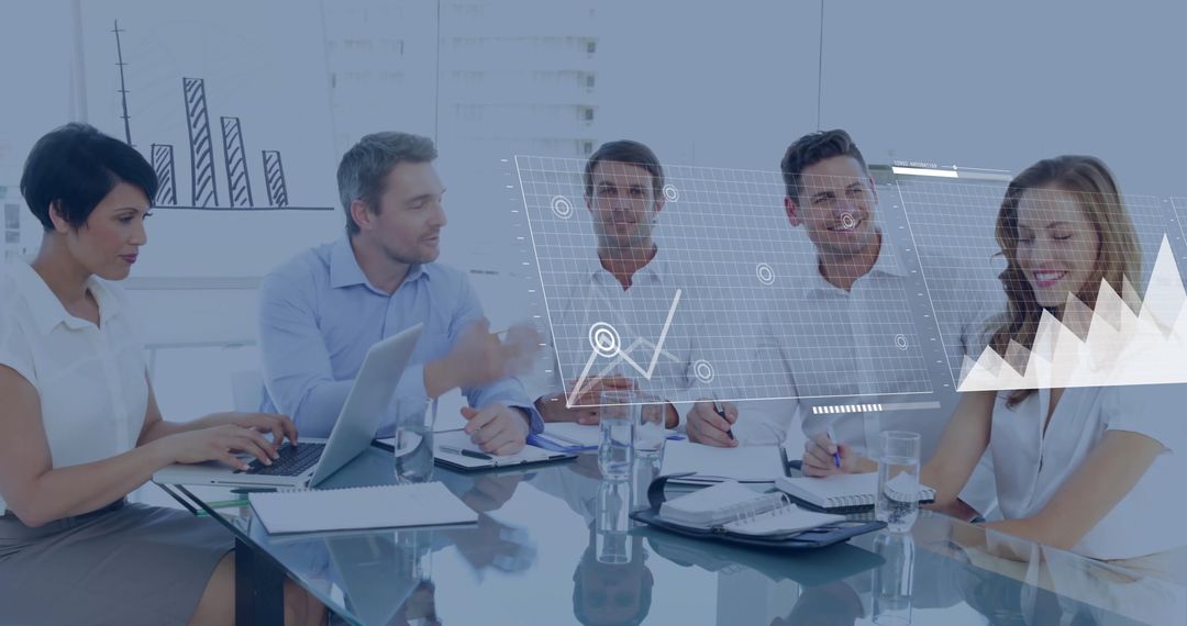 Diverse Professionals Analyzing Financial Data in Business Meeting