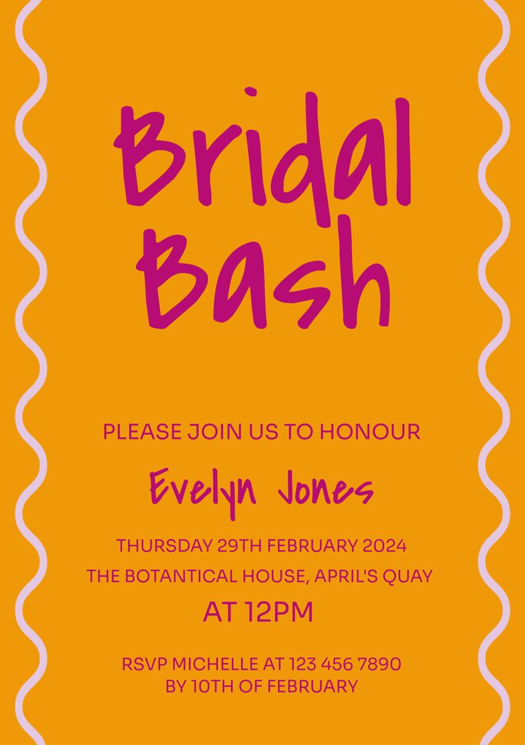 Vibrant Bridal Bash Invitation for Weddings and Engagements - Download Free Stock Templates Pikwizard.com