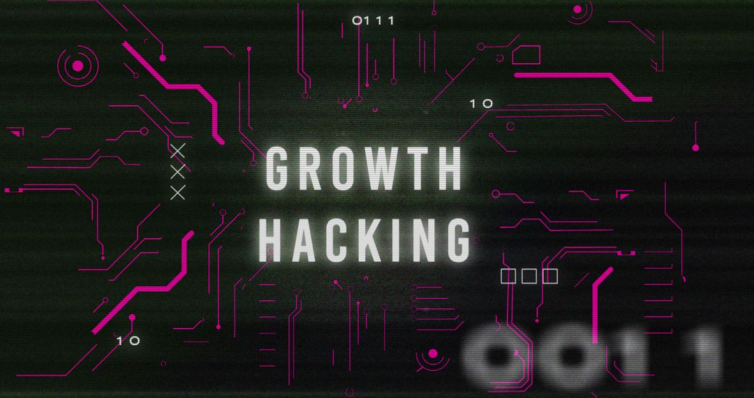 Growth Hacking Concept with Digital Circuit Design Background