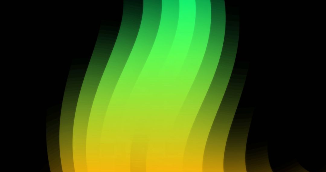 Abstract Green Gradient Waves on Black Background