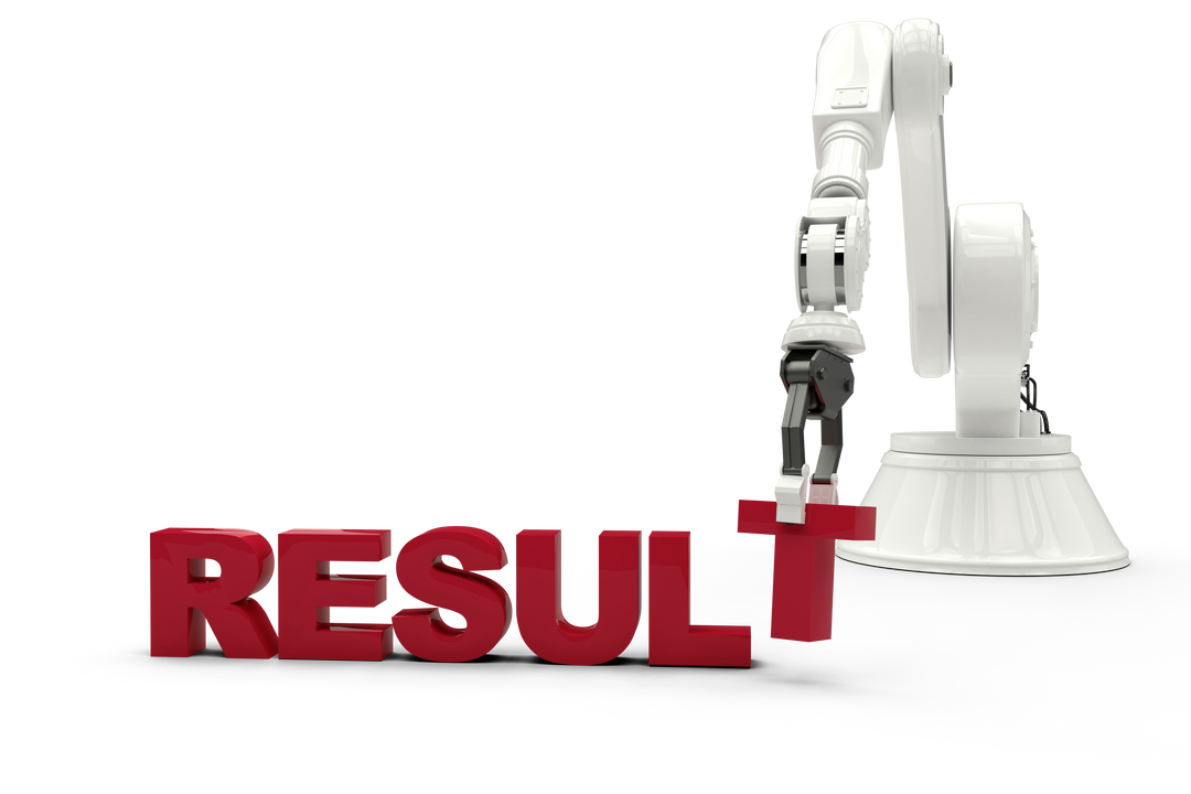 Industrial Robot Arm Building RESULT Text on Transparent Background - Download Free Stock Images Pikwizard.com