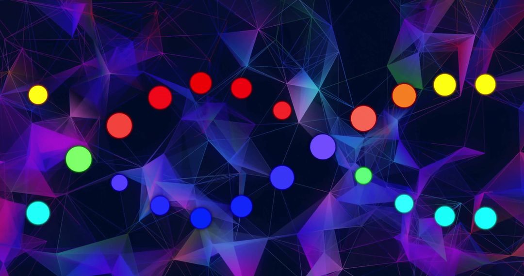 Colorful Spots and Shapes on Dark Background