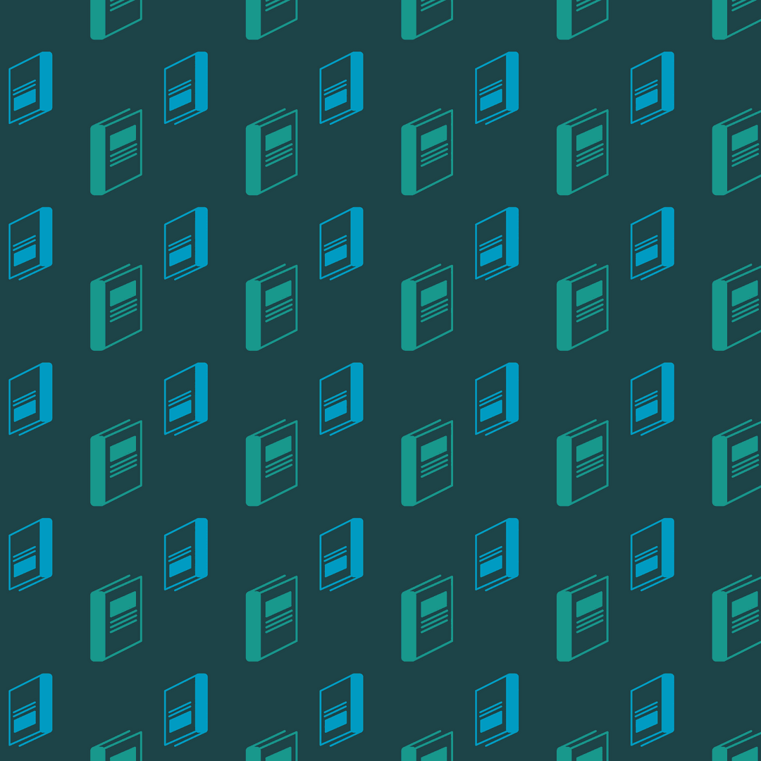 Blue and Green Notebooks Pattern on Transparent Background