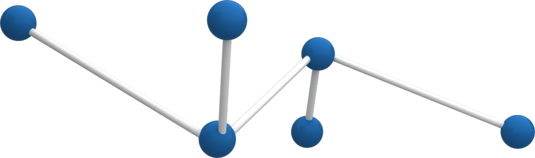 Blue Connected Molecule on Transparent Background Illustration