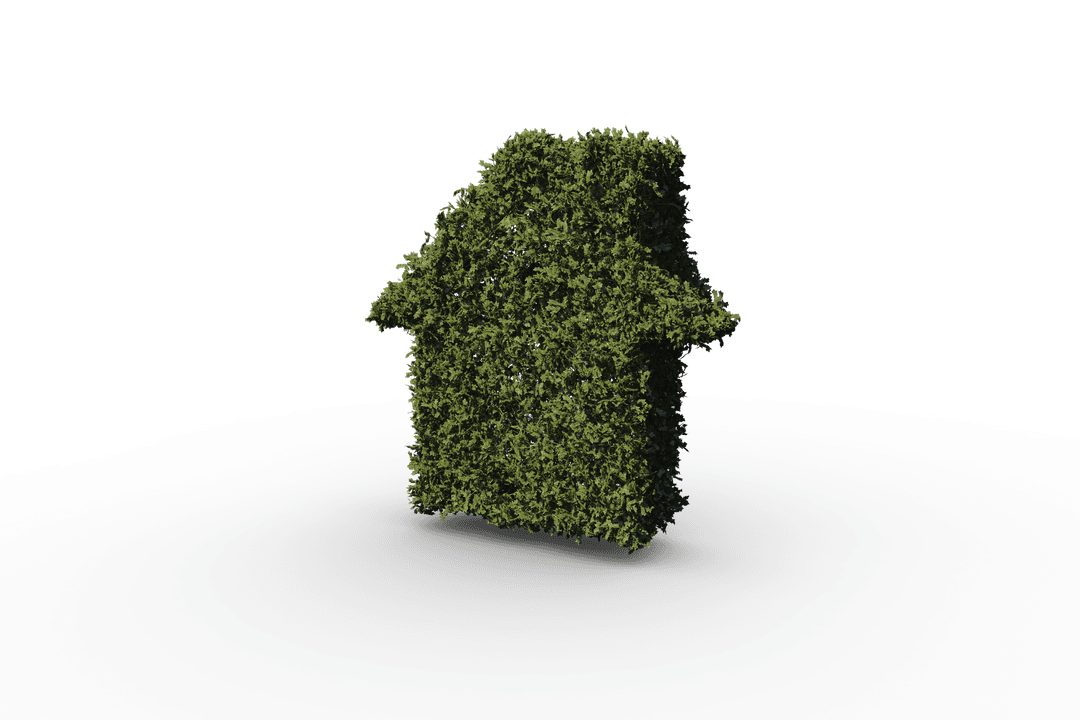 Lush Grass-Covered House Symbol on Transparent Background