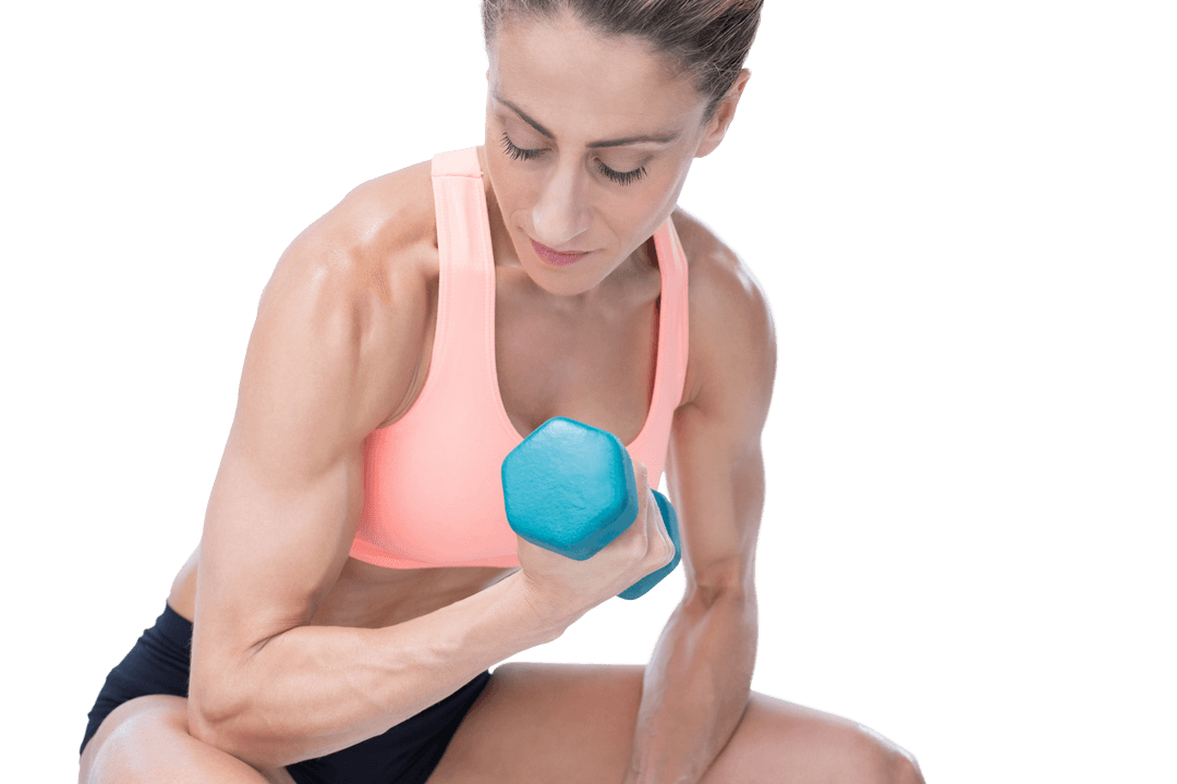 Transparent Female Athlete Lifting Dumbbell for Strong Biceps - Download Free Stock Images Pikwizard.com